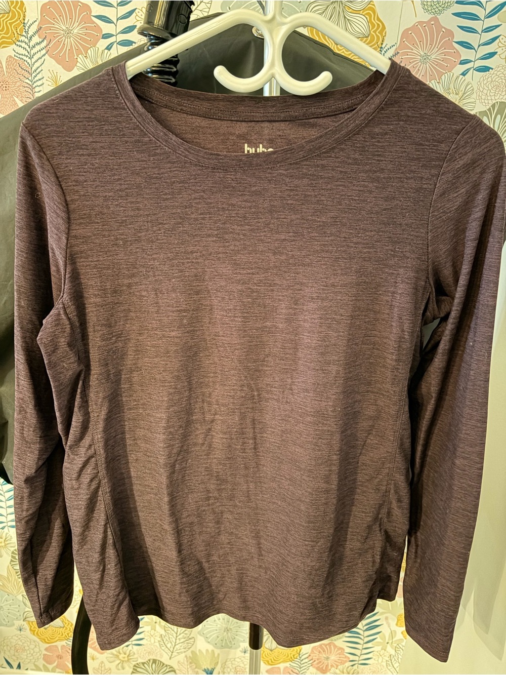 Women's Long Sleeve Crew Neck Top in Heather Plum